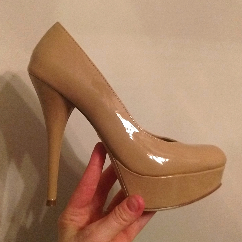 Brash tan high heels
